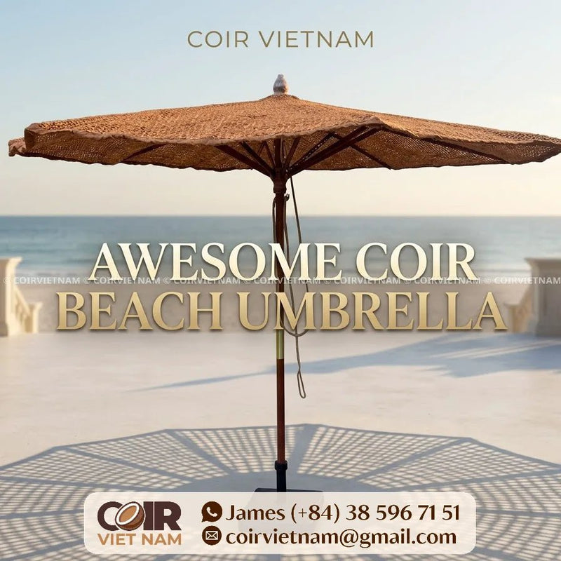 Awesome Coconut Fiber Beach Umbrella for Resorts & Outdoor Spaces - Coir VietNam