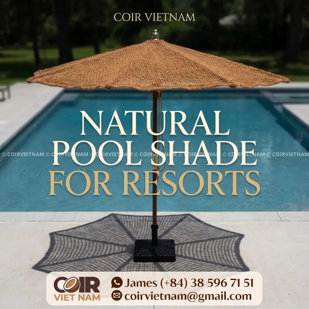 Coconut Fiber Pool Shade Umbrella for Resorts, Hotels & Patios - Coir VietNam