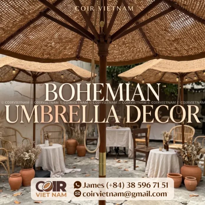 Natural Coir Parasols and Bohemian Umbrella Decorations for Commercial Spaces - Coir VietNam