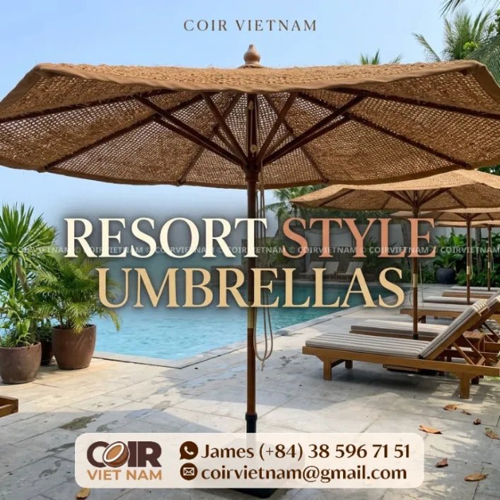 Resort-Style Coconut Fiber Umbrellas for Hotels & Outdoor Spaces - Coir VietNam