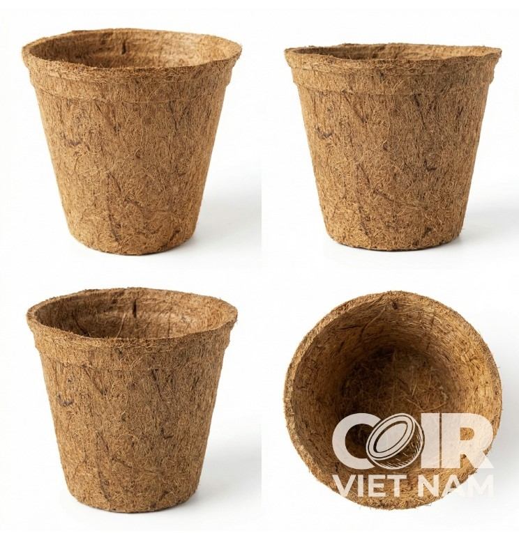 100% Natural Coco Coir Pots | Biodegradable Coco Plant Pots -  - Coir VietNam