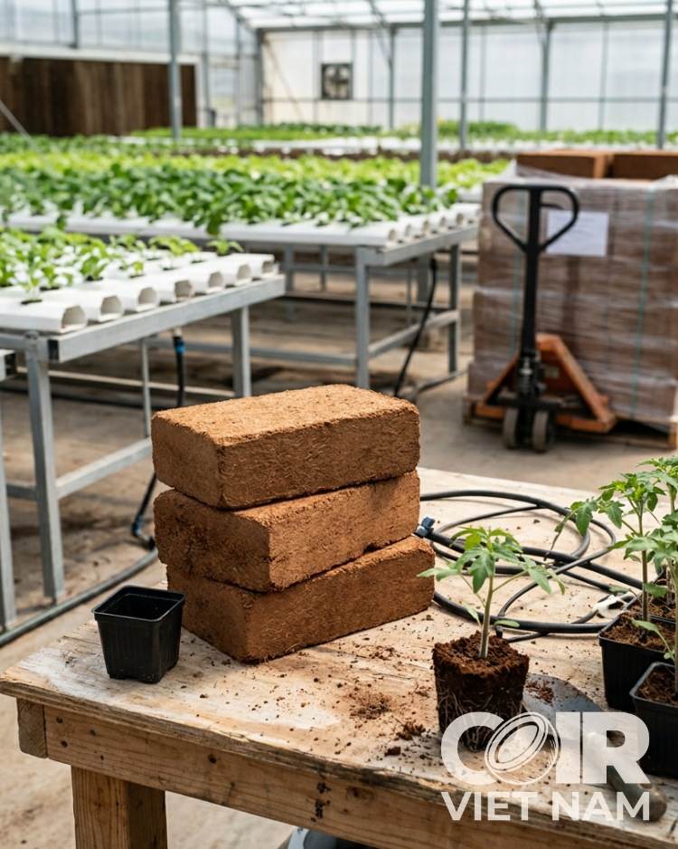 5 lbs Coco Coir Brick - Organic Compressed Peat Block -  - Coir VietNam