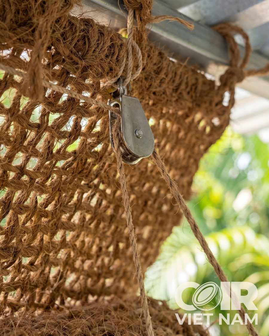 Outdoor Handwoven Roll - Up Coconut Fiber Curtain with Metal Pulley System -  - Coir VietNam
