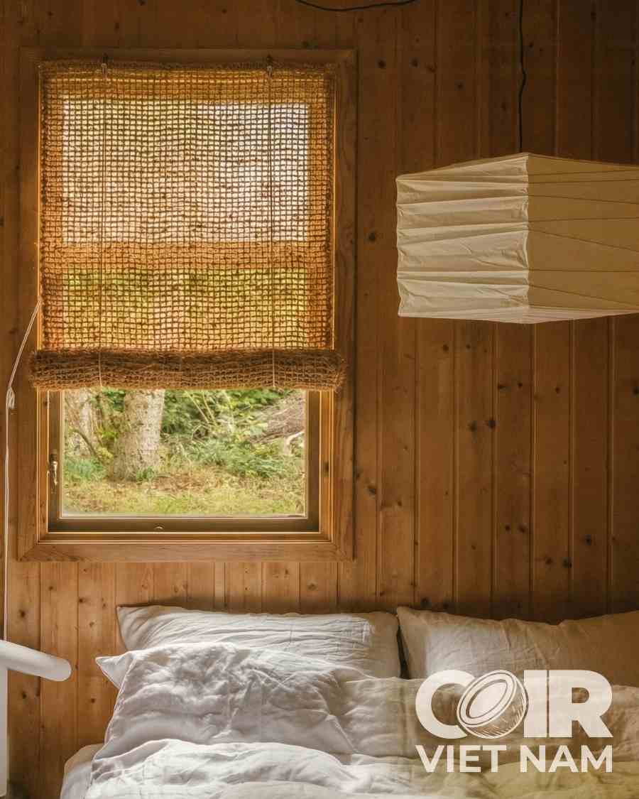Outdoor Handwoven Roll - Up Coconut Fiber Curtain with Metal Pulley System -  - Coir VietNam