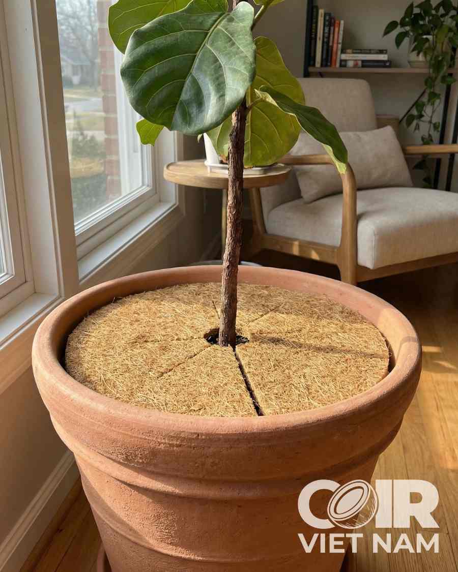 Premium Coconut Fiber Mulch Tree Rings | 100% Natural Coco Coir Weed Control Mat -  - Coir VietNam